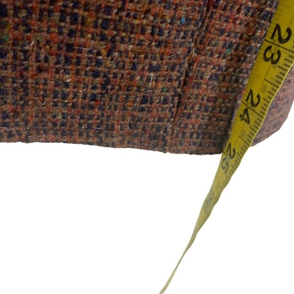 Vintage 60s Maroon Red Tweed Double Button Blazer Large - Picture 7 of 10